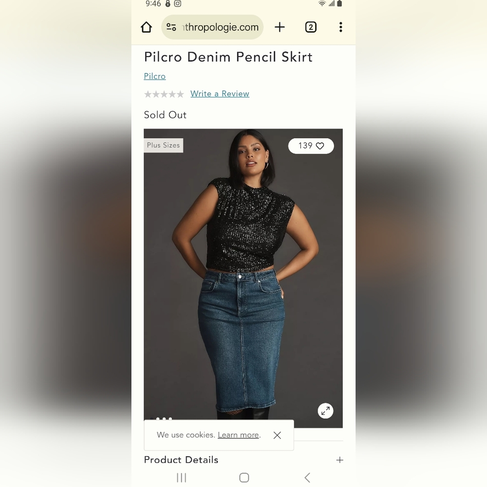 Nwt Anthropologie Pilcro jean skirt size 16